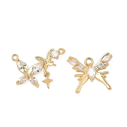 Латунные микро проложить кубического циркония подвески, бабочка