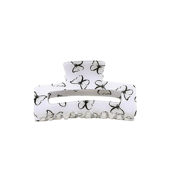 Прямоугольник с заколками для волос из ПВХ с принтом бабочки, аксессуары для волос для женщин и девочек