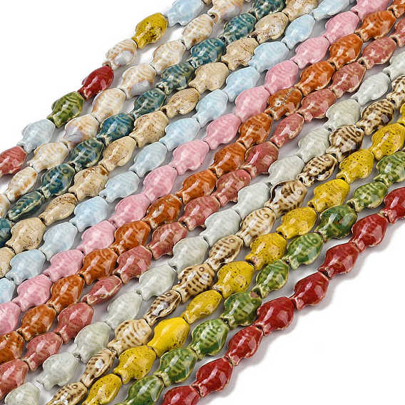 Фарфора ручной работы бисер нитей, рыба