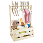 Прямоугольные деревянные ящики для детского душа, с 6шт. крючками для детской одежды из дерева в виде кролика и 1шт. деревянной памятной открыткой с указанием роста ребенка