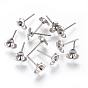 304 Stainless Steel Ear Stud Components, For Pointed Back Rivoli Rhinestone, Flower