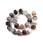 Natural Botswana Agate Beads Strands, with Seed Beads, Faceted, Rondelle