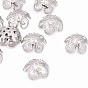 201 нержавеющая сталь 5 -лепестковые цветочные ажурные причудливые шапочки для бусинок., 10x5 мм, отверстие : 1 мм