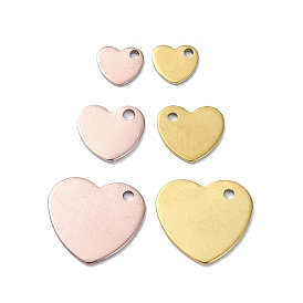 Ion Plating(IP) 201 Stainless Steel Charms, Heart Charms