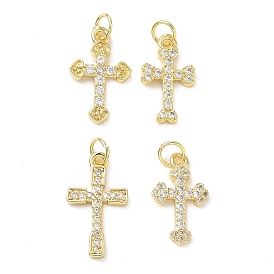 Латунные микро проложить кубического циркония подвески, крестик, стойки покрытие, без свинца и без кадмия, долговечный, с целью перехода в кольце