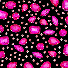 156шт 7 стили пришить стразы, стекло горный хрусталь, с настройками железного зубца, аксессуары для одежды, граненые, разнообразные