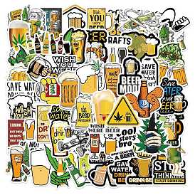 50Pcs Saint Patrick's Day Theme PVC Self-Adhesive Stickers, Waterproof Beer Decals for Suitcase, Skateboard, Refrigerator, Helmet, Mobile Phone Shell