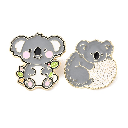 Эмалевые булавки коала, булавки для лацканов из сплава для одежды рюкзака, золотые