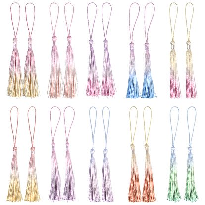 40шт 10 стили полиэстер кисточка подвеска украшения, два тона