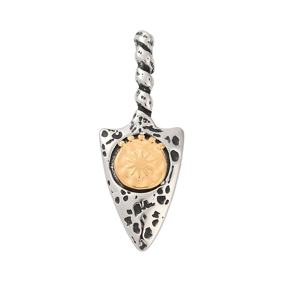 316 Большие подвески из хирургической нержавеющей стали с ионным покрытием (IP), очарование наконечника стрелы