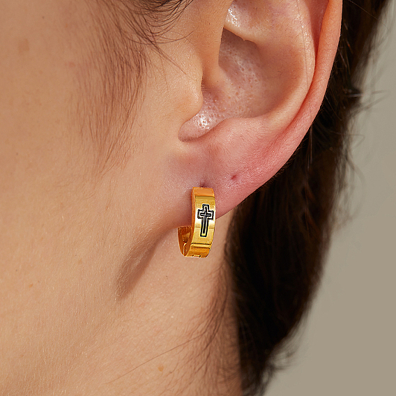 Минималистичный хип-хоп стиль 201 серьги-кольца из нержавеющей стали