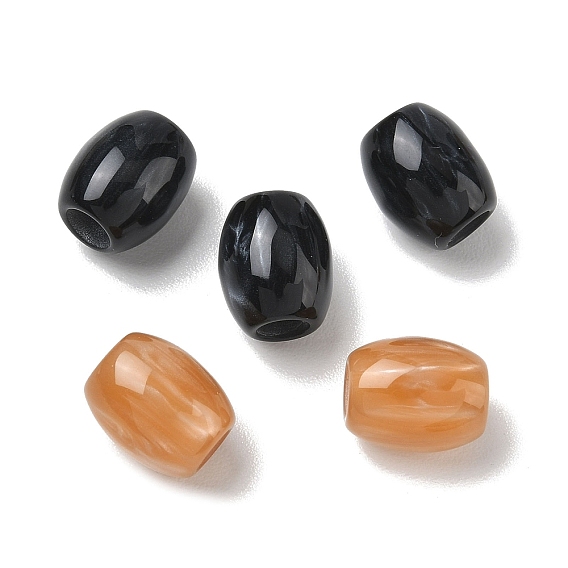 Opaque Resin European Beads, Large Hole Beads, Rice