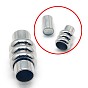 304 Stainless Steel Magnetic Clasps with Glue-in Ends, Column, 20x10mm, Hole: 6mm