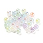 Iridescent Acrylic Beads, with Glitter Powder, Round
