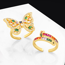 Colorful CZ Butterfly Knuckle Ring for Women - Unique Statement Jewelry