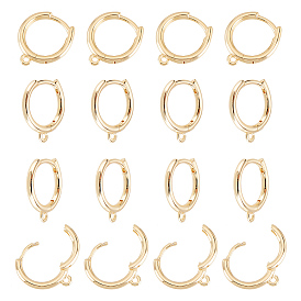 10 пары латунных сережек-колец Huggie Hoop, с горизонтальной петлей, кольцо