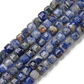 Natural Sodalite Beads Strands, Faceted Cube