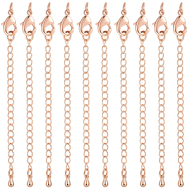 20шт. долговечный удлинитель цепи из латуни с покрытием, с застежками-лапками омара и шариками