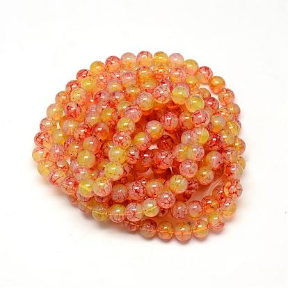 Baking Painted Glass Beads Strands, for Beading Jewelry Making, Imitation Opalite, Round