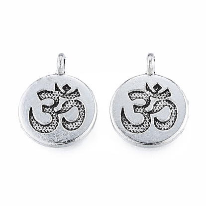 Сплавочные подвески тибетского стиля, без кадмия и без свинца, символ аум / ом
