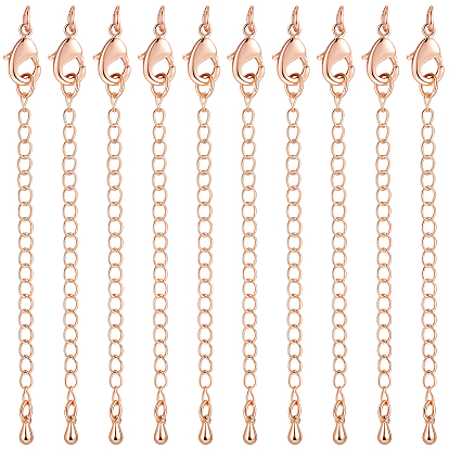 20шт. долговечный удлинитель цепи из латуни с покрытием, с застежками-лапками омара и шариками