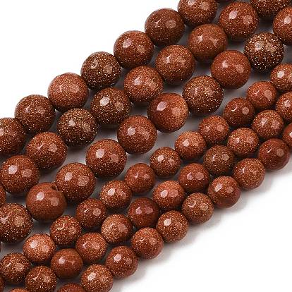 Синтетические голдстоуновские бисер пряди, круглые, граненые