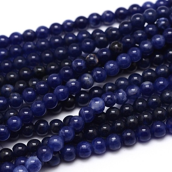 Sodalite naturelle rangées de perles rondes, AA grade