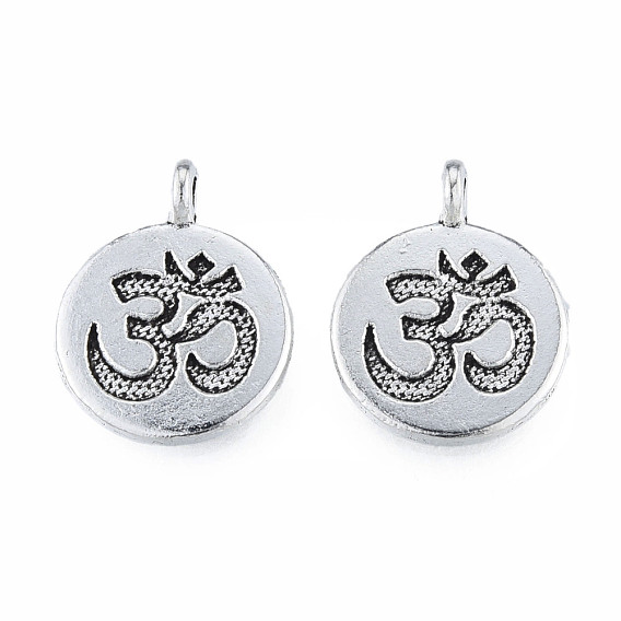 Сплавочные подвески тибетского стиля, без кадмия и без свинца, символ аум / ом