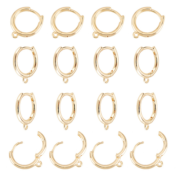10 пары латунных сережек-колец Huggie Hoop, с горизонтальной петлей, кольцо