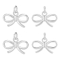 4 шт. 925 подвески в виде бантиков из стерлингового серебра с соединительными кольцами и 925 клеймом