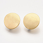 304 Stainless Steel Stud Earring Findings, with Loop and Ear Nuts/Earring Backs, Flat Round