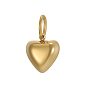 304 подвески из нержавеющей стали, сердце прелести, ионное покрытие (ip), реальный 14 k позолоченный