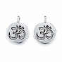 Сплавочные подвески тибетского стиля, без кадмия и без свинца, символ аум / ом