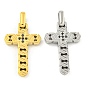 Ионное покрытие (ip) 304 подвески из нержавеющей стали, с реактивной горный хрусталь, крест очарование