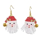 Железа болтаться серьги, с семенным стаканом и колокольчиком, Дед Мороз, белые