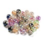 Transparent Acrylic Beads, with Gradient Color, Gold Foil Inside, Round