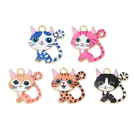 Подвески из эмали и сплава, подвески в форме кошки