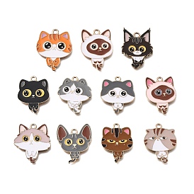 Подвески из эмали и сплава, подвески в форме кошки, золотой свет