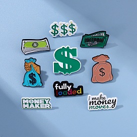 Dollar Money Enamel Pin, Alloy Brooch for Backpack Clothes