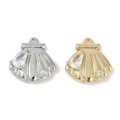 Латунные микро проложить кубического циркония прелести, без кадмия, без никеля и без свинца, формы раковины