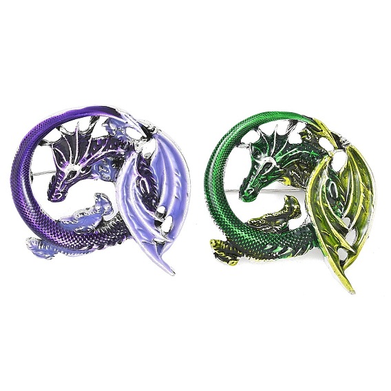 Значки из сплава пеликозавров с эмалью для рюкзака и одежды, античное серебро