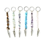 Натуральный и синтетический брелок, с латунной проволокой, 304 разрезные кольца для ключей из нержавеющей стали и железные зажимы типа «крокодил»