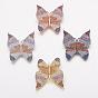 Brass Micro Pave Cubic Zirconia Pendants, Butterfly