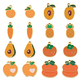 16 шт. 8 стили 304 эмалевые подвески из нержавеющей стали, ионное покрытие (ip), золотые