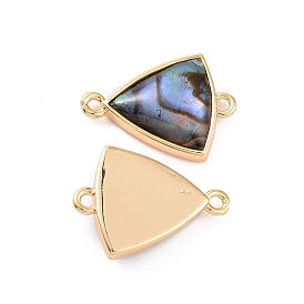 Brass Paua Shell Connector Charms, Triangle