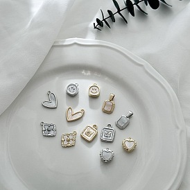 Alloy & Cellulose Acetate Pendants, Heart/Butterfly