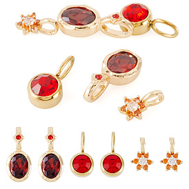 4шт. 2 стили, латунные подвески с микропаве из кубического циркония и 2шт. подвески из нержавеющей стали со стразами, овальные амулеты, Темы камней-талисманов по месяцам рождения