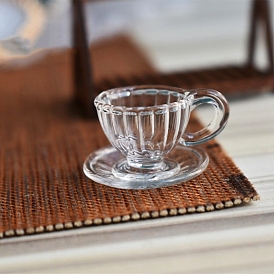 Mini Glass Tea Cup Display Decorations, for Dollhouses