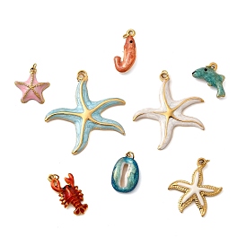 304 нержавеющей стальной эмали подвески, подвески на тему океана, ионное покрытие (ip), реальный 18 k позолоченный