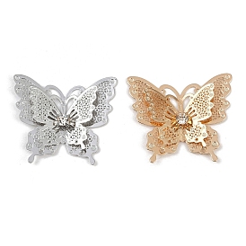 Подвески латунные горный хрусталь, бабочки прелести